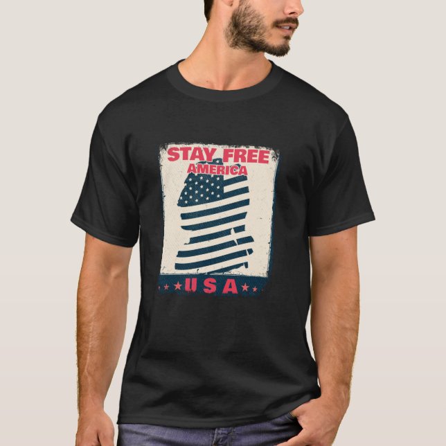 American Freedom Glory Flag Flying America Ind T-Shirt (Vorderseite)