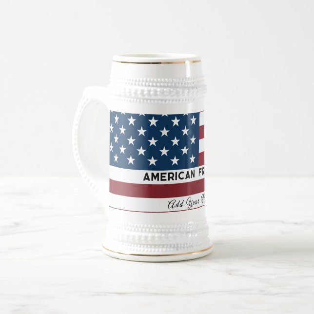 American Freedom Personalized Name Bierglas (Vorderseite Links)