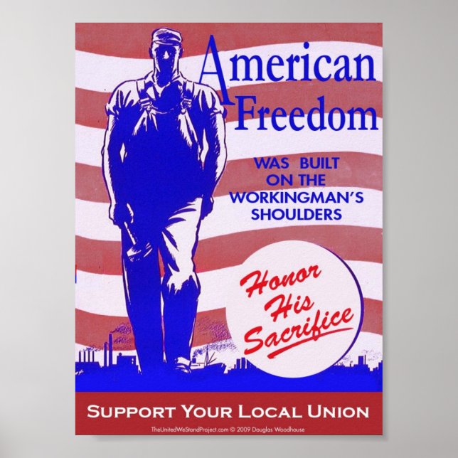 American Freedom Poster Pro-Gewerkschaft (Vorne)