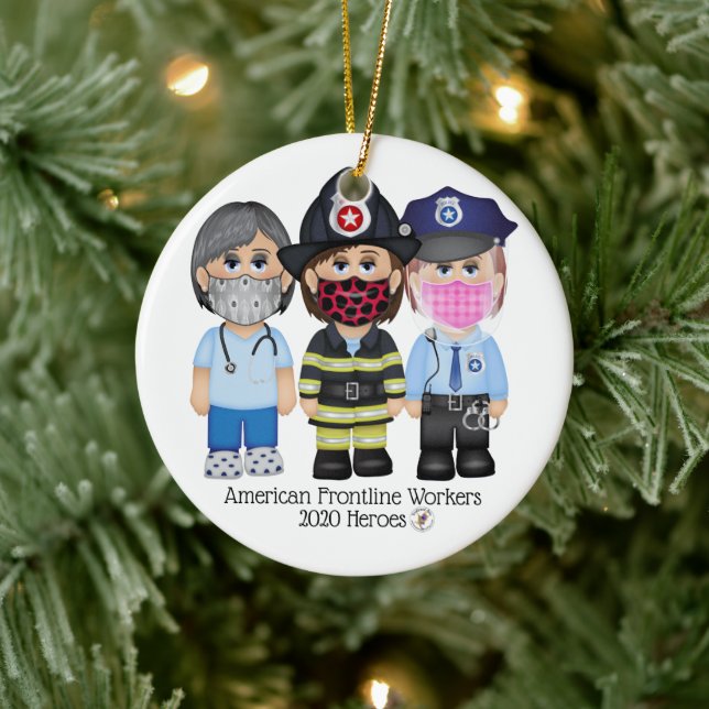 American Frontline Fighters - Frauen 2 Keramik Ornament (Baum)