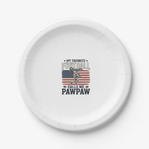 American-Fußball-Papaya-Vintage-Amerikanische-Flag Pappteller