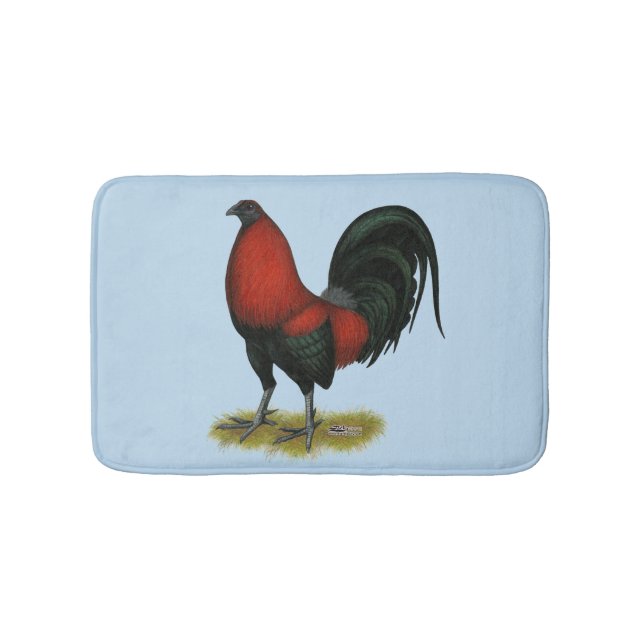 American Game BB Black Red Rooster Badematte (Vorderseite)