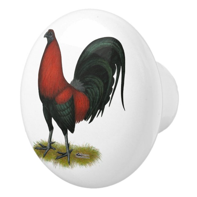 American Game BB Black Red Rooster Keramikknauf (Rechts)