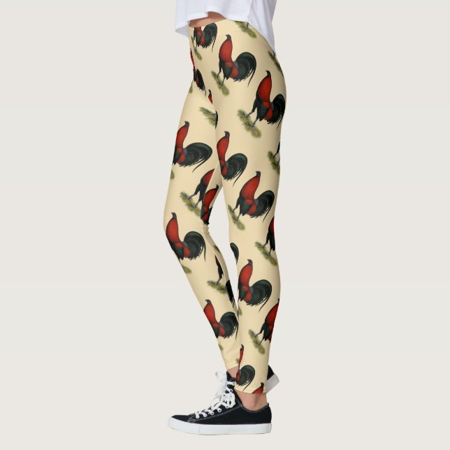 American Game BB Black Red Rooster Leggings (Links)