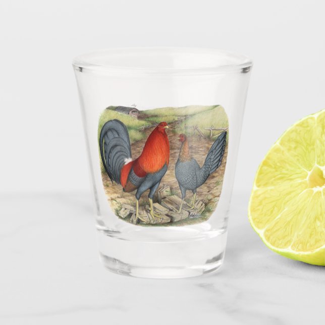 American Game Blue Reds Schnapsglas (Vorderseite)