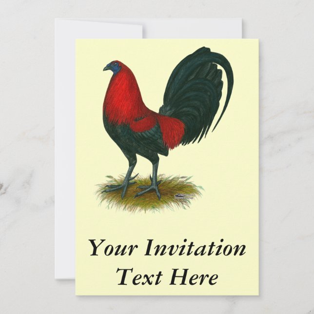 American Gamecock: Brown Red Einladung (Vorderseite)