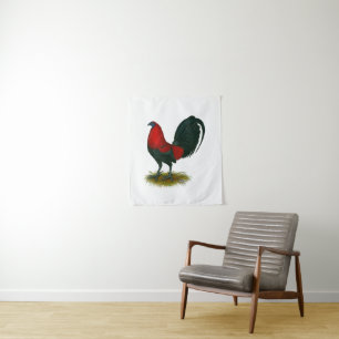 American Gamecock: Brown Red Wandteppich