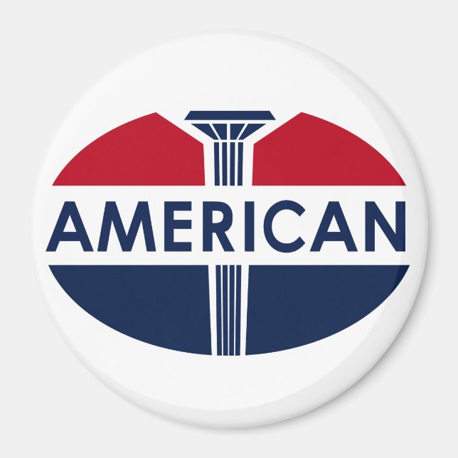 American Gas Station Schild. Flachversion Magnet (Vorne)