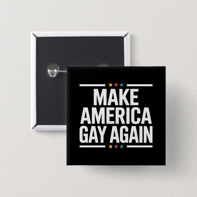 American Gay wieder Funny Gay Pride Monat Button (Vorne & Hinten)