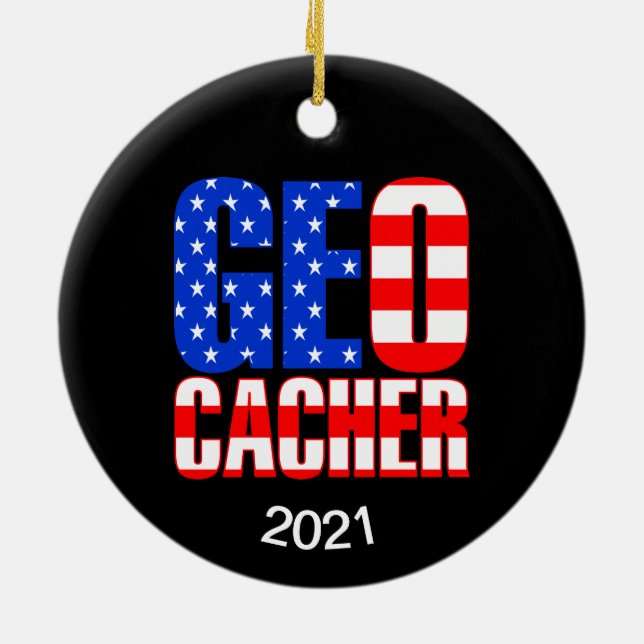 American Geocacher Keramik Ornament (Hinten)