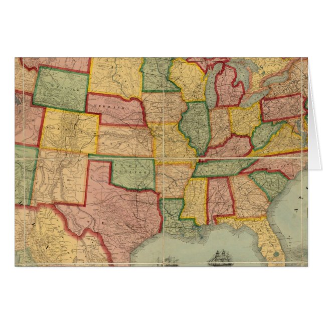 American Gewerkschaft Railroad Map The United Staa (Vorderseite (Horizontal))