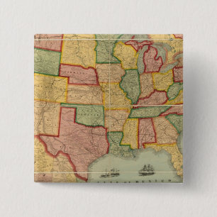 American Gewerkschaft Railroad Map The United Staa Button