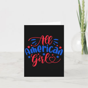 American Girl Independence Day 4. Juli USA Flag A Karte