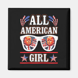 American Girl Retro Liebe Herz Trump USA Magnet