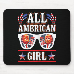 American Girl Retro Liebe Herz Trump USA Mousepad