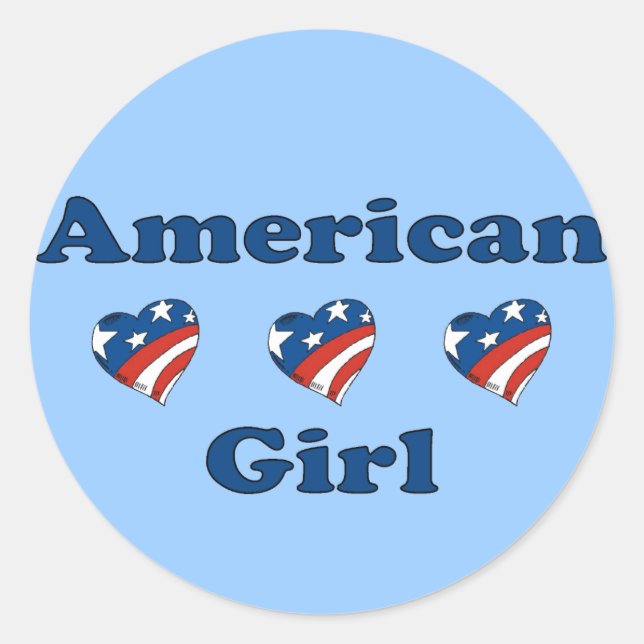 American Girl Runder Aufkleber (Vorderseite)