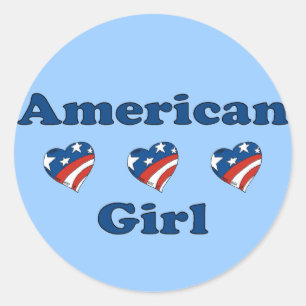 American Girl Runder Aufkleber