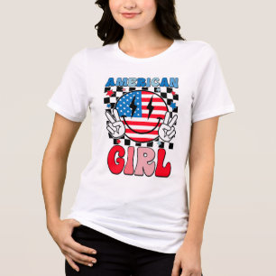 American Girl: Sterne, Streifen & Lächeln Tri-Blend Shirt