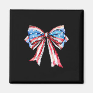 American Girly 4. Juli American Flag Bow Girls Magnet