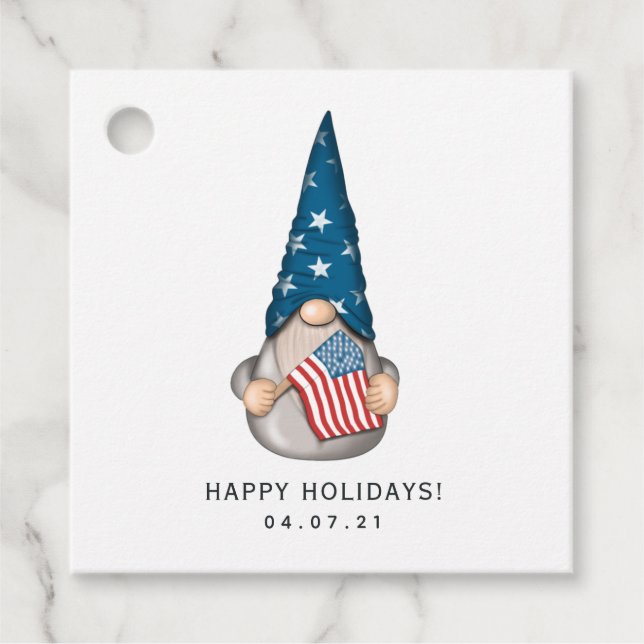 American Gnome Favor Tags Geschenkanhänger (Vorderseite)