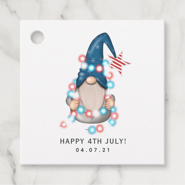 American Gnome Favor Tags Geschenkanhänger (Vorderseite)
