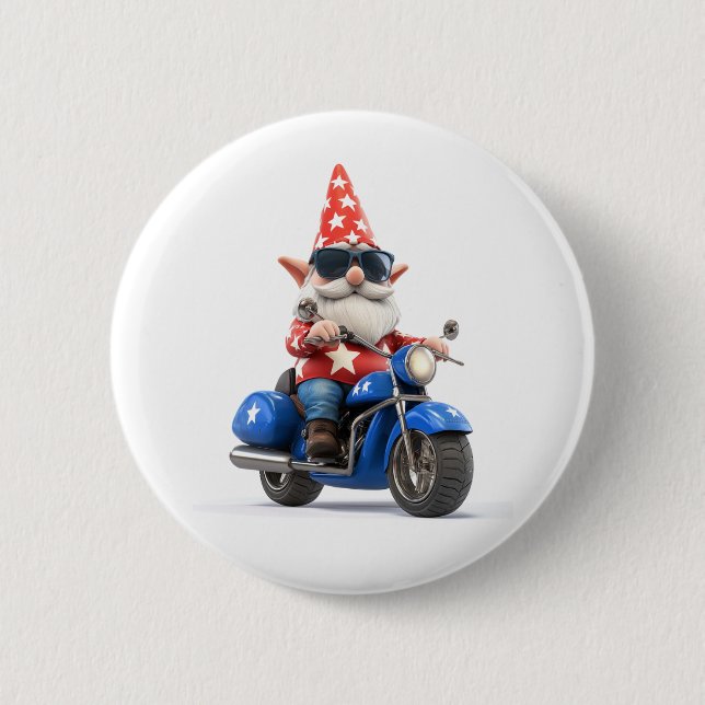 American Gnome Ride Motorrad Button (Vorderseite)