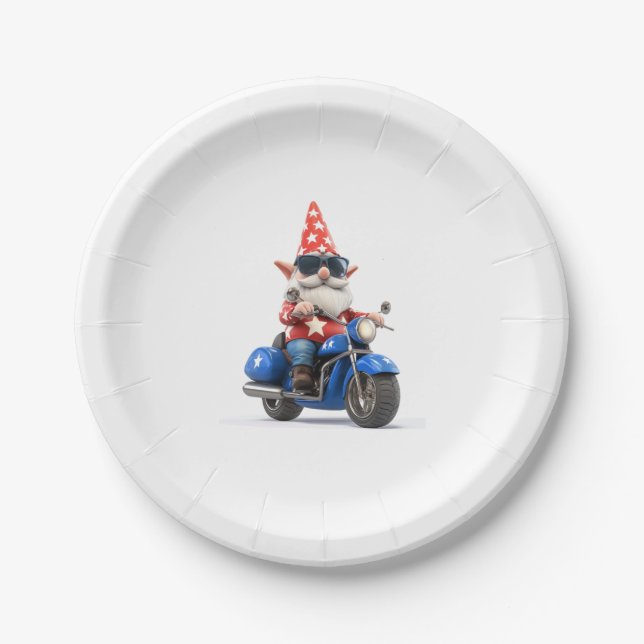 American Gnome Ride Motorrad Pappteller (Vorderseite)