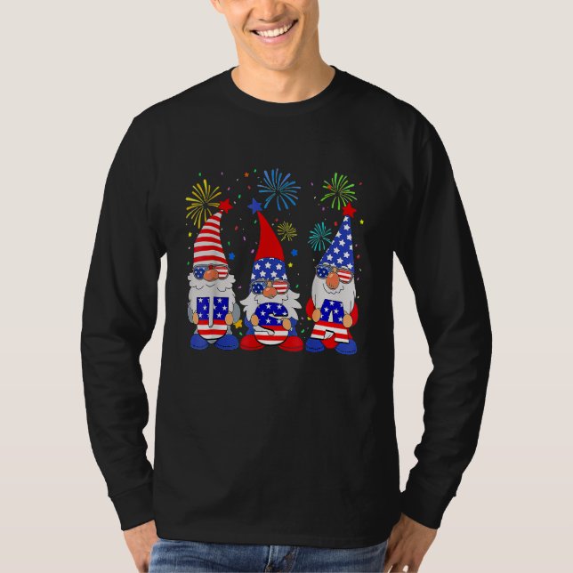 American Gnomes Sunglasses Patriotic USA 4th Of Ju T-Shirt (Vorderseite)