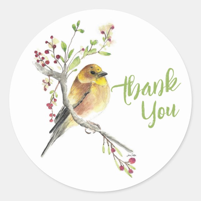 American Goldfinch Bird Art Runder Aufkleber (Vorderseite)