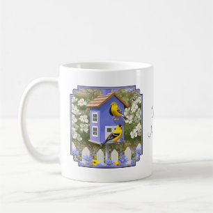 American Goldfinch Bird House Flower Garden Kaffeetasse