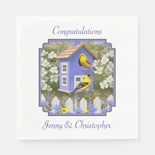 American Goldfinch Bird House Flower Garden Serviette
