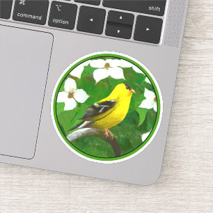 American Goldfinch in Winter Painting - Wild Bird Aufkleber
