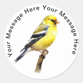 American Goldfinch Runder Aufkleber