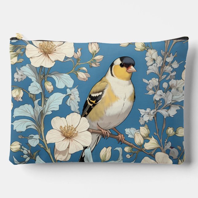 American Goldfinch William Morris Inspired Zubehörtasche (Vorderseite)