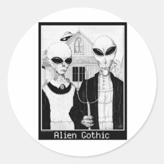 American Gothic, Alien Portraits, Außerirdischen Runder Aufkleber