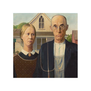 American Gothic Classic Painting Grant Wood Holzdruck