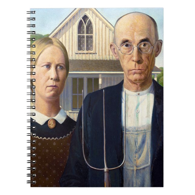 American Gothic Classic Painting Grant Wood Notizblock (Vorderseite)