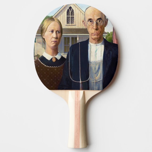 American Gothic Classic Painting Grant Wood Tischtennis Schläger (Vorderseite)
