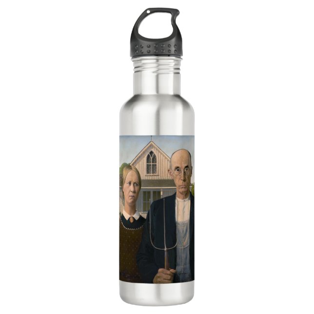 American Gothic: Country Life Poor Rural Bauer Edelstahlflasche (Vorderseite)