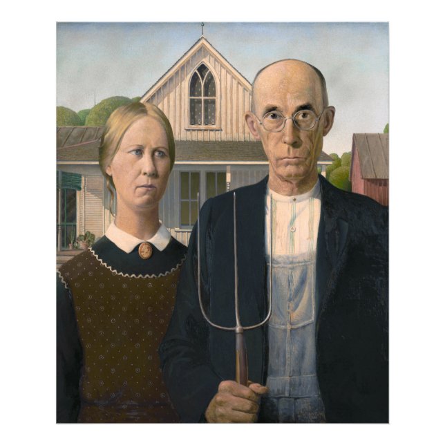 American Gothic: Country Life Poor Rural Bauer Fotodruck (Vorne)