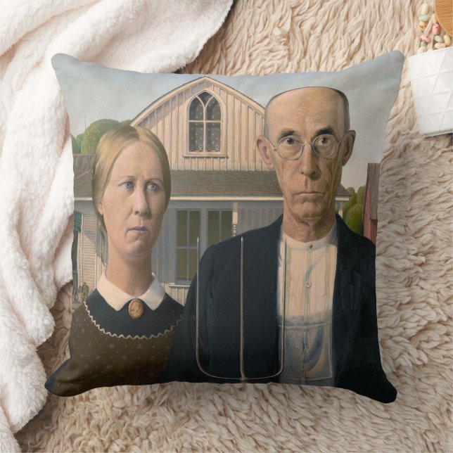 American Gothic: Country Life Poor Rural Bauer Kissen (Decke)