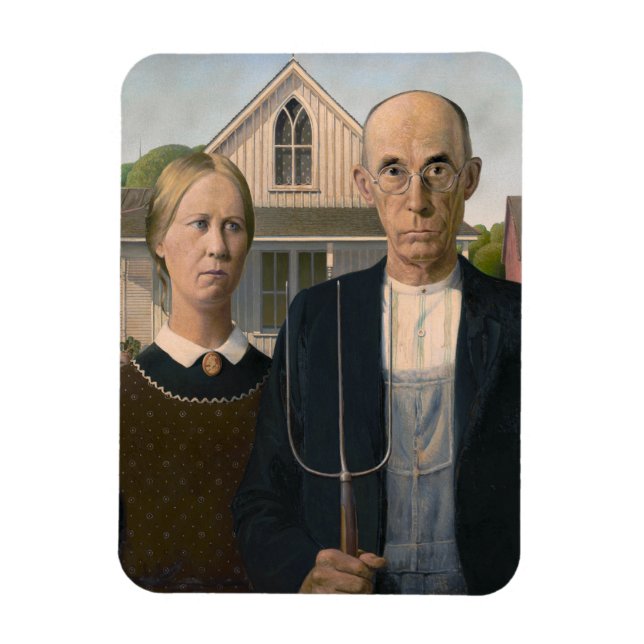 American Gothic: Country Life Poor Rural Bauer Magnet (Vertikal)