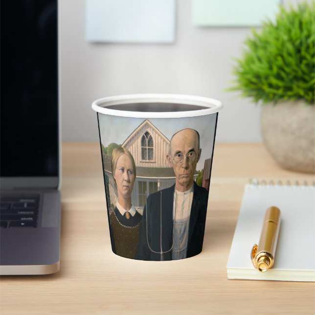 American Gothic: Country Life Poor Rural Bauer Pappbecher (InSitu)