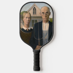 American Gothic: Country Life Poor Rural Bauer Pickleball Schläger
