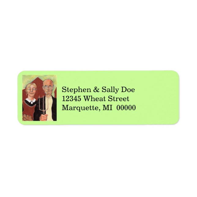 American Gothic Couple Heartland Address Labels (Vorne)