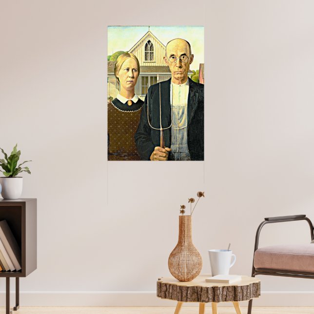 American Gothic, Fine Art Malerei, Poster (Wohnzimmer 3)