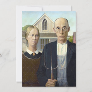 American Gothic - Grant Wood Fine Art Card Karte
