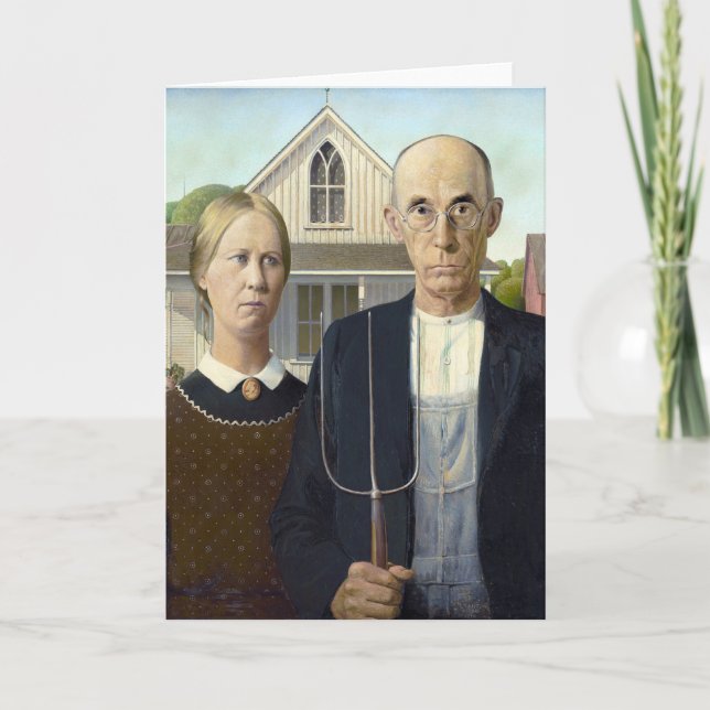 American Gothic - Grant Wood Karte (Vorderseite)