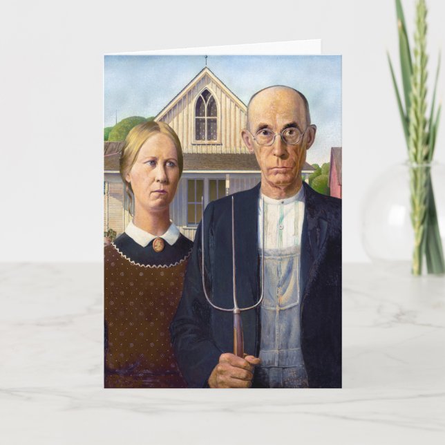 American Gothic | Grant Wood | Karte (Vorderseite)