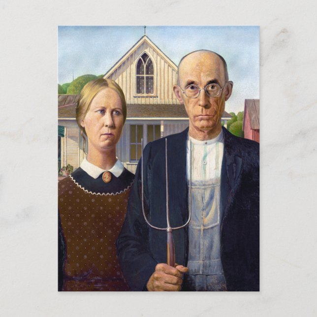 American Gothic | Grant Wood | Postkarte (Vorderseite)